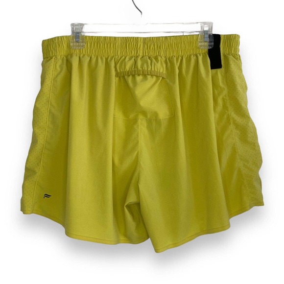 Fabletics Womens Size XXL Athletic Lined Shorts Yellow Back Pocket Reflector GUC - Picture 2 of 14